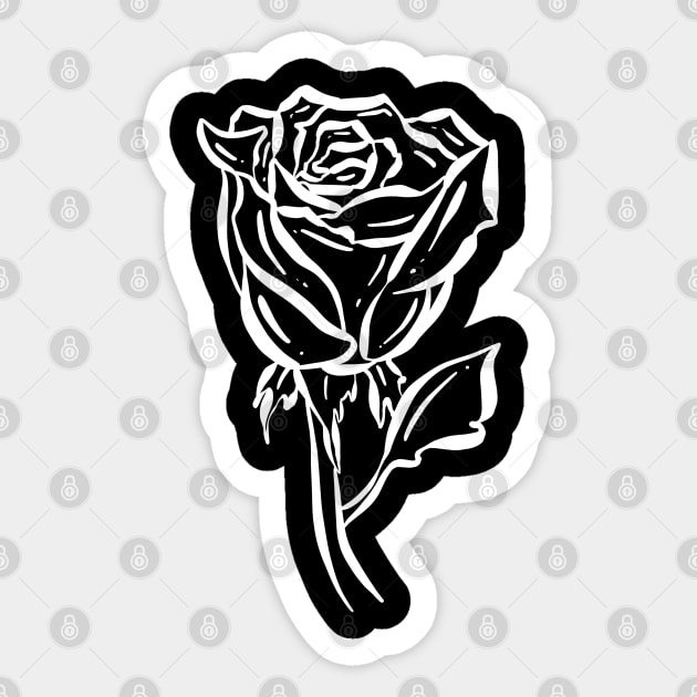 Beautiful White Rose Sticker by Squeeb Creative